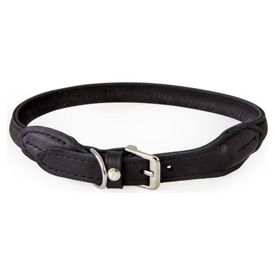 Das Lederband Hundehalsband rundgenäht Dublin Black