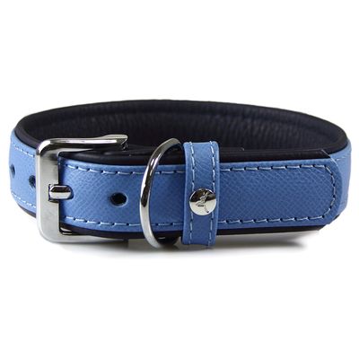 Das Lederband Hundehalsband Firenze azure/oxford blue