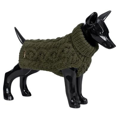 PAIKKA Hunde Strickpullover "Handmade Knit Sweater“ grün