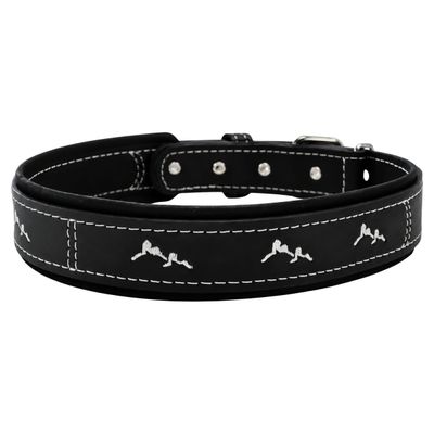 Das Lederband Halsband Zweiburgen Black/Black