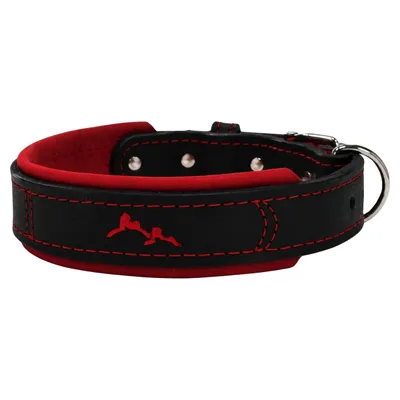 Das Lederband Halsband Zweiburgen Black/Coral Das Lederband Halsband Zweiburgen Black/Coral