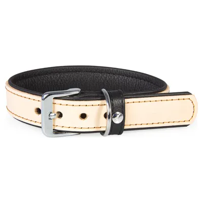 Das Lederband Hundehalsband Vancouver Natural/Black Das Lederband Hundehalsband Vancouver Natural/Black
