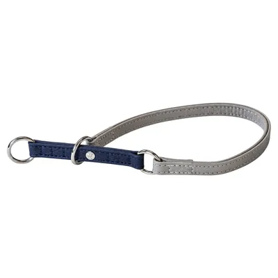 Das Lederband Zughalsband mit Stop Amsterdam Navy/Grey Das Lederband Zughalsband mit Stop Amsterdam Navy/Grey