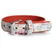 Das Lederband Hundehalsband Casablanca kreide/rubyred
