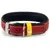 Das Lederband Halsband Frankfurt Black/Indian-Red/Vibrant-Yellow Das Lederband Halsband Frankfurt Black/Indian-Red/Vibrant-Yellow