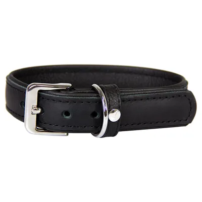 Das Lederband Hundehalsband Vancouver Black/Black Das Lederband Hundehalsband Vancouver Black/Black