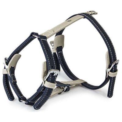 Das Lederband Geschirr Amsterdam Navy/Grey
