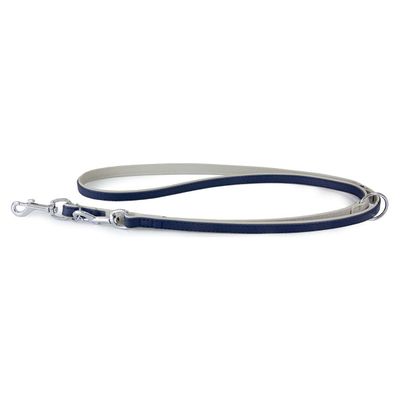 Das Lederband Hunde Führleine Amsterdam Navy/Grey