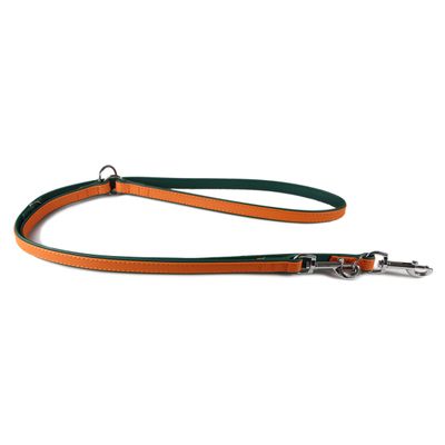 Das Lederband Hunde Führleine Firenze orange/forest