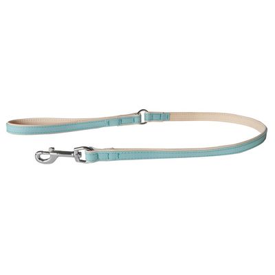Das Lederband Hundeleine Firenze electric blue/creme