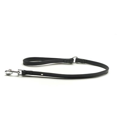 Das Lederband Hundeleine Granada schwarz/schwarz