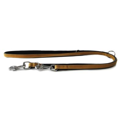 Das Lederband Hunde Führleine Roma sand/schwarz
