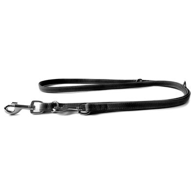 Das Lederband Hunde Führleine Boston schwarz/schwarz