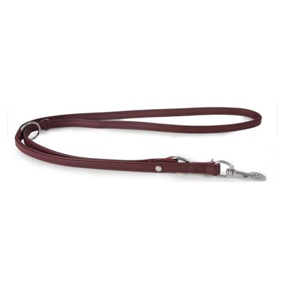 Das Lederband Führleine Glückshund Merlot/Merlot