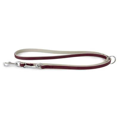 Das Lederband Hunde Führleine Amsterdam Merlot/Grey