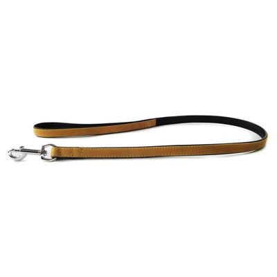 Das Lederband Hundeleine Roma sand/schwarz