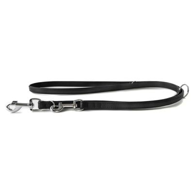 Das Lederband Hunde Führleine Denver schwarz/schwarz