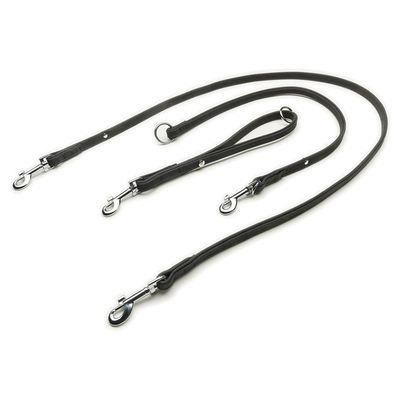 Das Lederband Universal Hundeleine Boston schwarz/schwarz