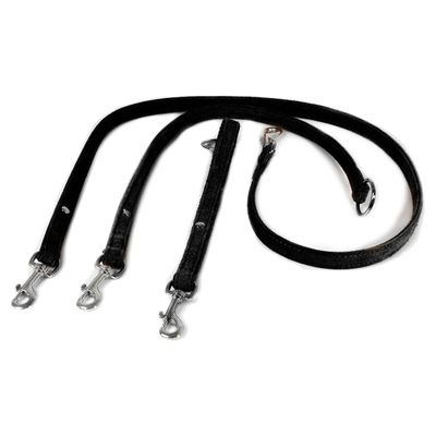 Das Lederband Universal Hundeleine Toronto schwarz/schwarz