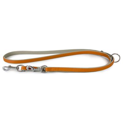 Das Lederband Hunde Führleine Amsterdam Orange/Grey