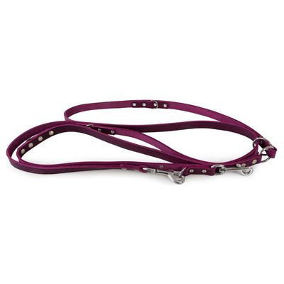 Das Lederband Hunde Führleine Weinheim Violet lang