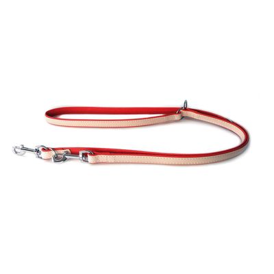 Das Lederband Hunde Führleine Firenze rosy/rubyred