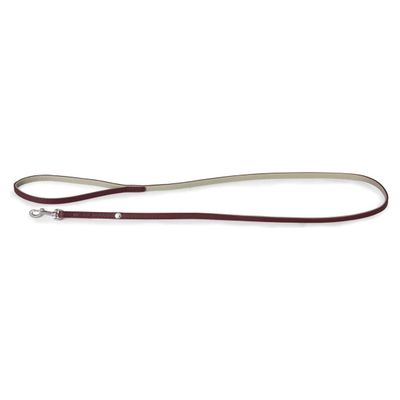 Das Lederband Hundeleine Amsterdam Merlot/Grey