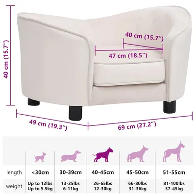 vidaXL - Canapé pour chien - Crème vidaXL - Canapé pour chien - Crème
