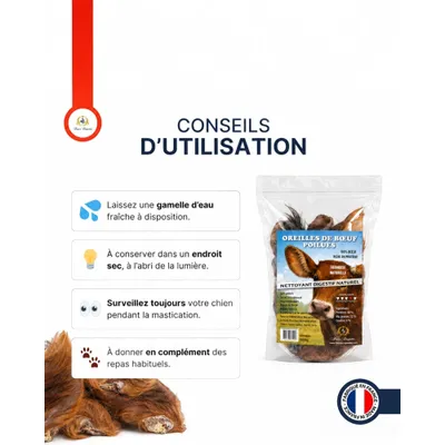 Oreilles de Bœuf Poilues 100% Naturelles
