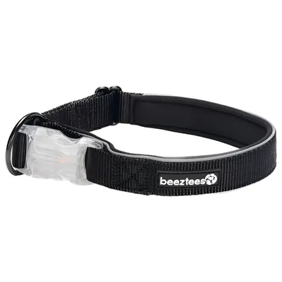 Beeztees Hundehalsband Parinca Safety Gear LED Nylon schwarz Beeztees Hundehalsband Parinca Safety Gear LED Nylon schwarz