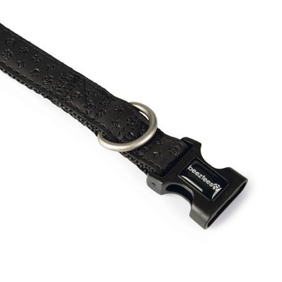 Beeztees Hundehalsband Mac Leder schwarz