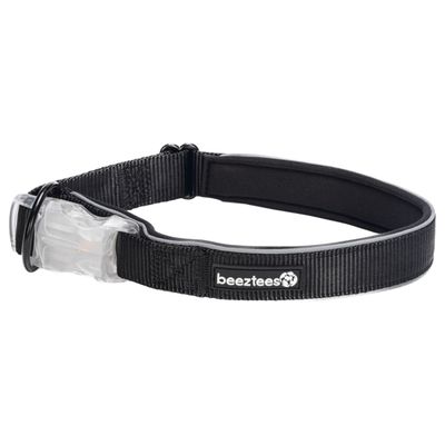 Beeztees Hundehalsband Parinca Safety Gear LED Nylon schwarz