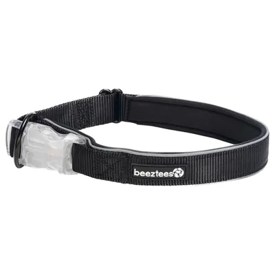 Beeztees Hundehalsband Parinca Safety Gear LED Nylon schwarz Beeztees Hundehalsband Parinca Safety Gear LED Nylon schwarz