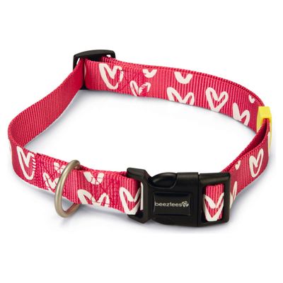 Beeztees Hundehalsband Herz Nylon pink