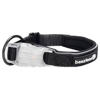 Beeztees Hundehalsband Parinca Safety Gear LED Nylon schwarz