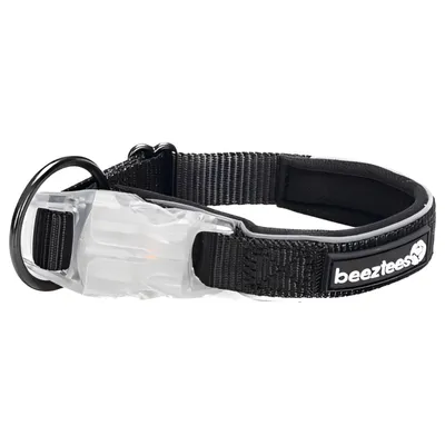 Beeztees Hundehalsband Parinca Safety Gear LED Nylon schwarz Beeztees Hundehalsband Parinca Safety Gear LED Nylon schwarz