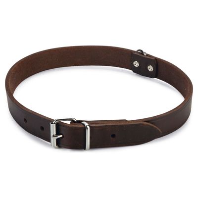 Beeztees Hundehalsband Leder braun