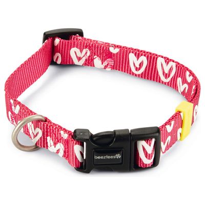 Beeztees Hundehalsband Herz Nylon pink