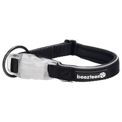 Beeztees Hundehalsband Parinca Safety Gear LED Nylon schwarz