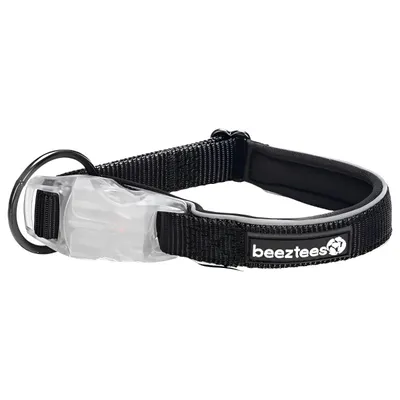 Beeztees Hundehalsband Parinca Safety Gear LED Nylon schwarz Beeztees Hundehalsband Parinca Safety Gear LED Nylon schwarz