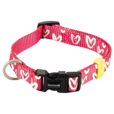 Beeztees Hundehalsband Herz Nylon pink
