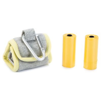 Beeztees Puppy Kottütenspender mit Tasche gelb