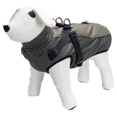 Beeztees Hundemantel mit Geschirr Milo grau