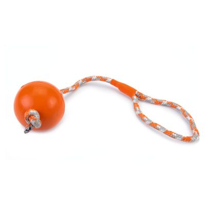 Beeztees Hundespielzeug Ball mit Kordel massiv orange