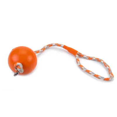 Beeztees Hundespielzeug Ball mit Kordel massiv orange Beeztees Hundespielzeug Ball mit Kordel massiv orange