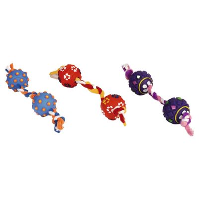 Beeztees Hundespielzeug Spielschnur mit Vinylbällen
