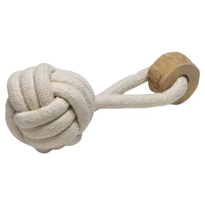 Beeztees Hundespielzeug Fliegender Ball aus Baumwolle beige Beeztees Hundespielzeug Fliegender Ball aus Baumwolle beige