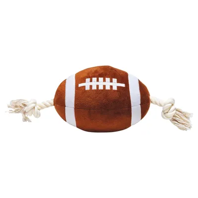 Beeztees Hundespielzeug Rugbyball mit Seil braun aus Plüsch Beeztees Hundespielzeug Rugbyball mit Seil braun aus Plüsch