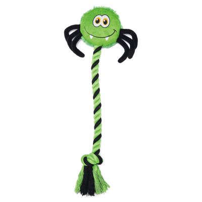 Beeztees Hundespielzeug Halloween Spinne mit Seil grün/schwarz