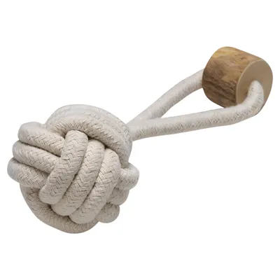 Beeztees Hundespielzeug Fliegender Ball aus Baumwolle beige Beeztees Hundespielzeug Fliegender Ball aus Baumwolle beige